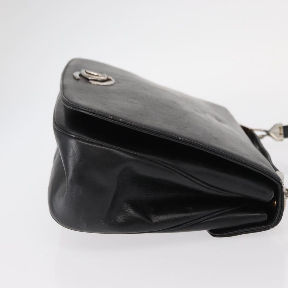 Christian Dior Hand Bag Calf Skin 2way Black Silver Auth 160958 - Picture 3 of 16